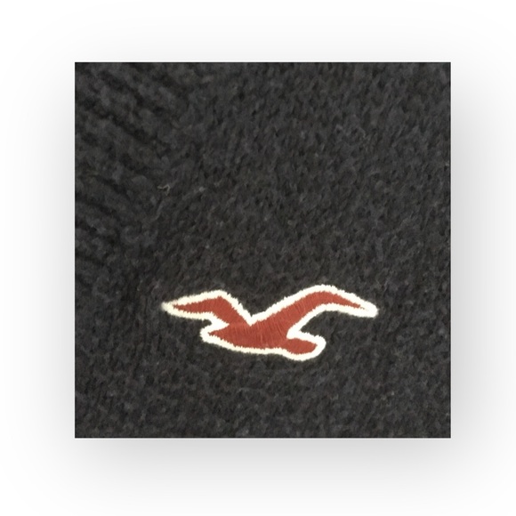 Hollister ★ V Neck Bird Logo Classic Preppy Knit Sweater ★ Navy ★ Small ★ - Picture 5 of 12